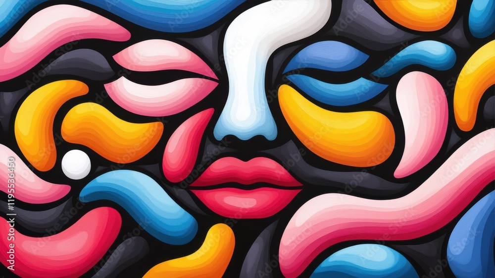 Obraz premium Dynamic abstract art digital creation colorful patterns modern environment artistic viewpoint visual expression