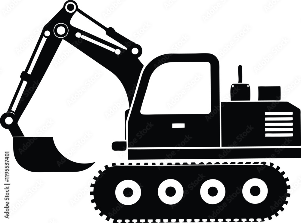 heavy shoveling excavator vehicle silhouette vector,icon heavy shoveling excavator vehicle silhouette vector,icon