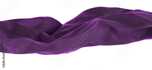 A purple fabric creates an abstract pattern with flowing curves and smooth textures.