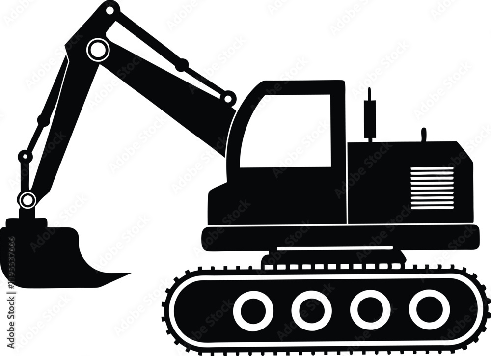 heavy shoveling excavator vehicle silhouette vector,icon heavy shoveling excavator vehicle silhouette vector,icon