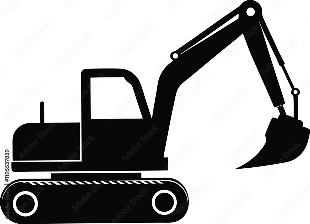 heavy shoveling excavator vehicle silhouette vector,icon heavy shoveling excavator vehicle silhouette vector,icon