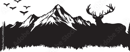 Whispering Wildlife: Enchanting Animal Silhouettes vector illustration |