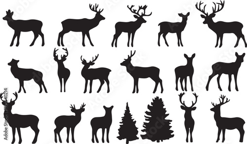 Whispering Wildlife: Enchanting Animal Silhouettes vector illustration |