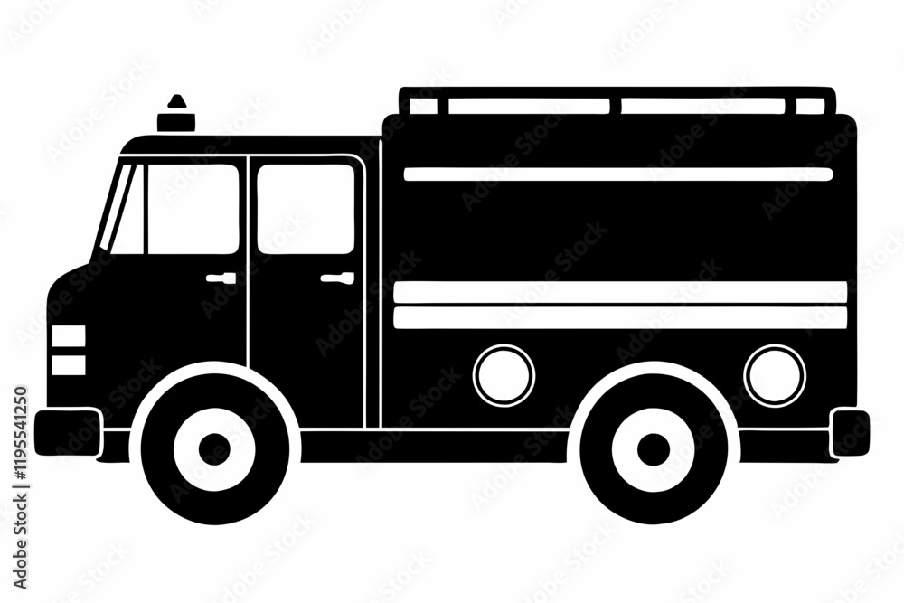 Fototapeta premium Fire Engine Line Art Vector