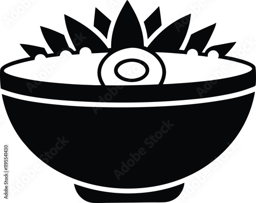 poke bowl food icon silhouettepoke bowl food vector illustration