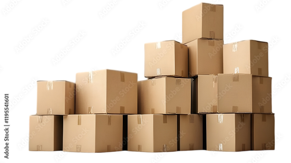 Stack of cardboard boxes isolated on white background Stack of cardboard boxes isolated on white background