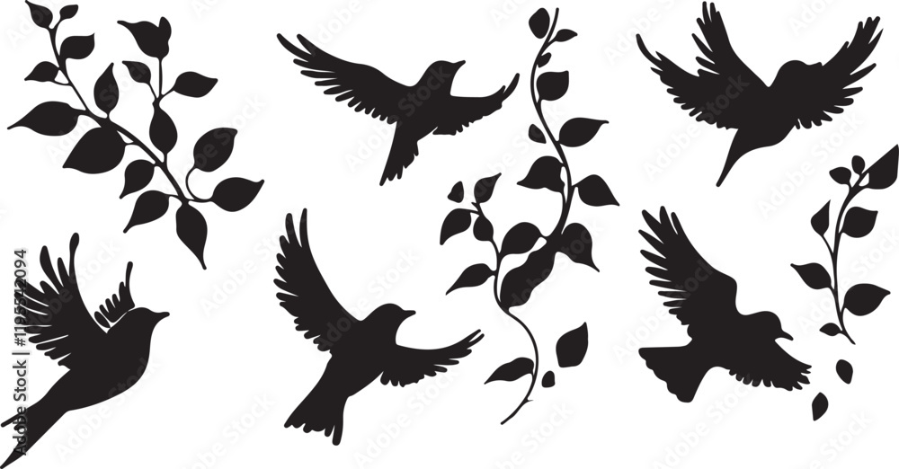 Obraz premium Whispering Wildlife: Enchanting Animal Silhouettes vector illustration | 