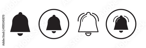 Wallpaper Mural Notification bell icon set. Alarm symbol. Ringing bells reminder icon , incoming inbox message sign Torontodigital.ca