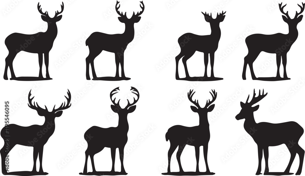 Fototapeta premium Whispering Wildlife: Enchanting Animal Silhouettes vector illustration | 