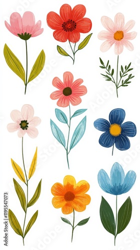 Wallpaper Mural A vibrant collection of floral bouquets, leaves, and compositions. Perfect for wedding decor, digital designs, and romantic themes. Torontodigital.ca