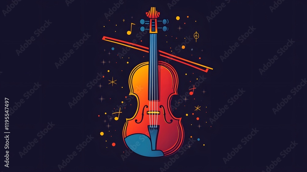 Fototapeta premium A drawing of a violin