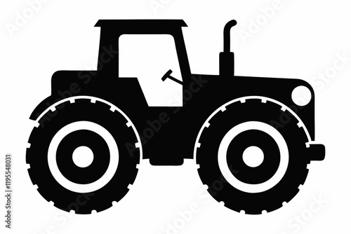 Farm Tractor Silhouette Illustration