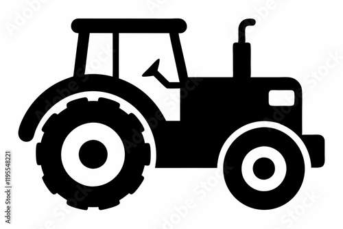 Farm Tractor Silhouette Illustration