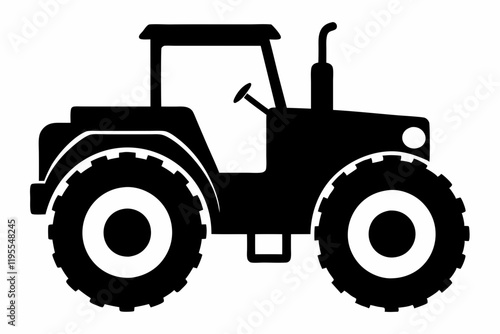 Farm Tractor Silhouette Illustration