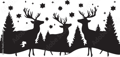 Whispering Wildlife: Enchanting Animal Silhouettes vector illustration |
