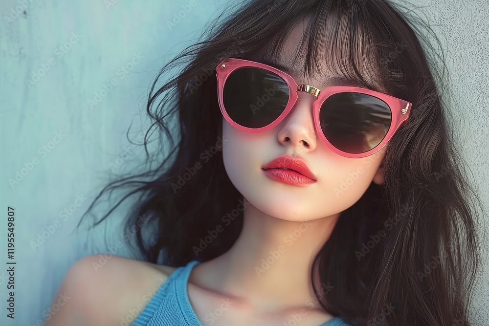 Girl with fashion sunglasses dressed cool Girl with fashion sunglasses dressed cool