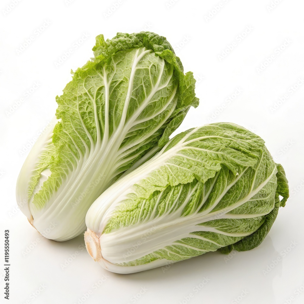 Chinese Cabbage on Standard Scale Against White Background. Generative AI Chinese Cabbage on Standard Scale Against White Background. Generative AI