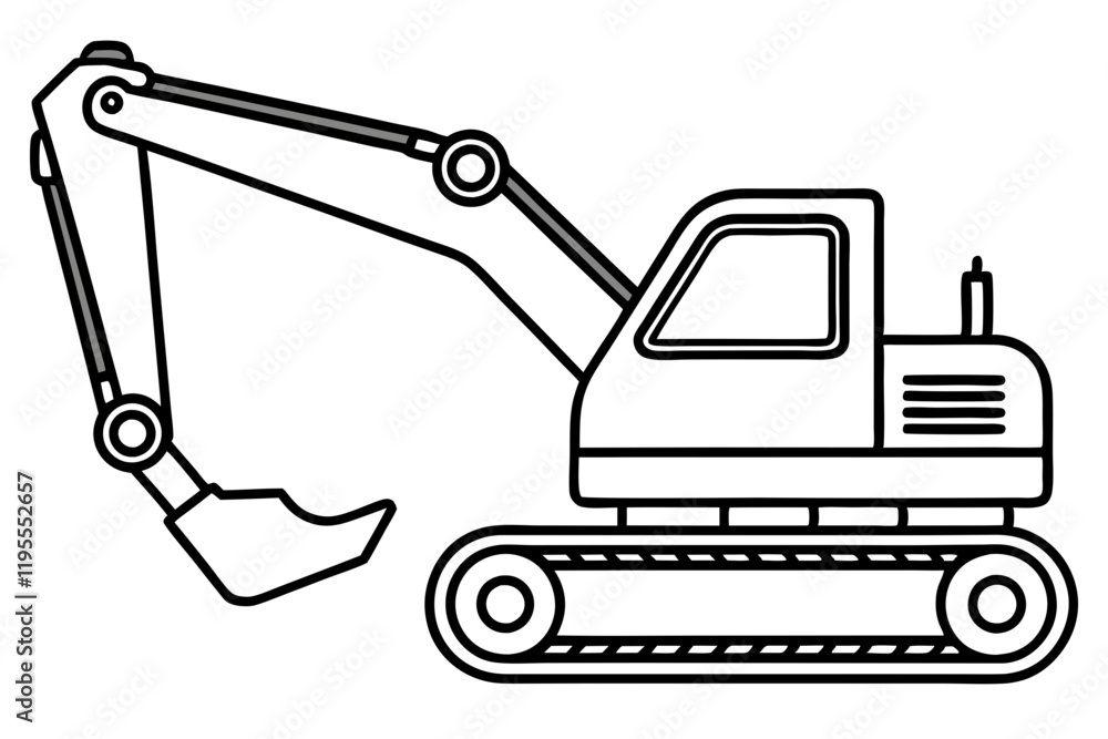 Naklejka premium Excavator Blueprint Vector
