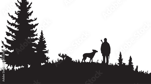Whispering Wildlife: Enchanting Animal Silhouettes vector illustration |