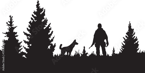 Whispering Wildlife: Enchanting Animal Silhouettes vector illustration |