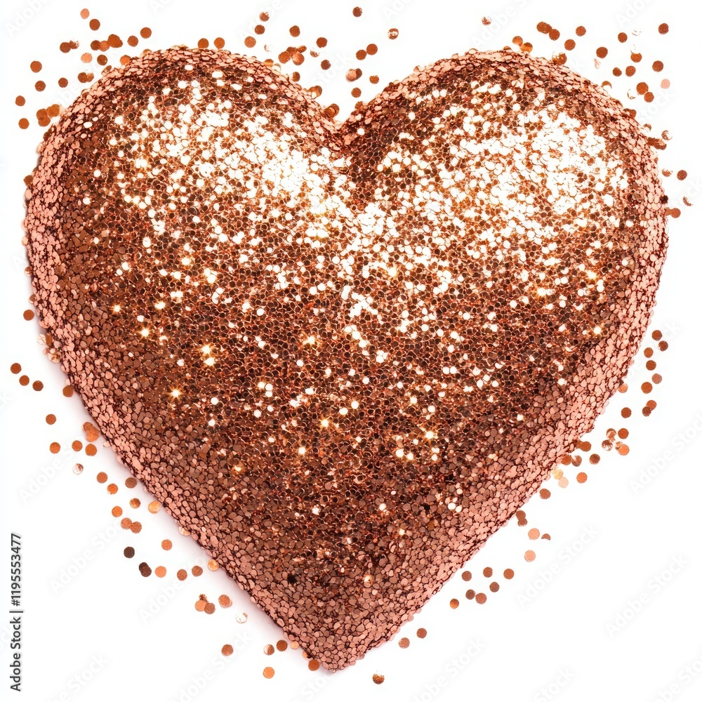 Shimmering Rose Gold Heart: A Pale Pink Symbol of Love and Sparkle for Valentine's Day Shimmering Rose Gold Heart: A Pale Pink Symbol of Love and Sparkle for Valentine's Day
