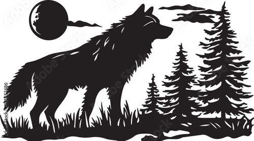 Whispering Wildlife: Enchanting Animal Silhouettes vector illustration |