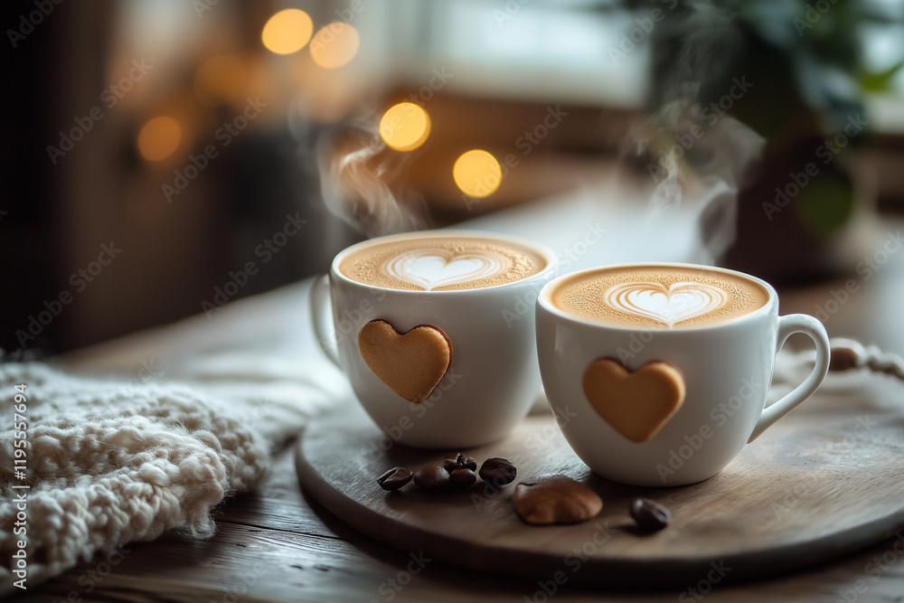 Obraz premium Love true love, starts with a cup of coffee. Romantic concept.
