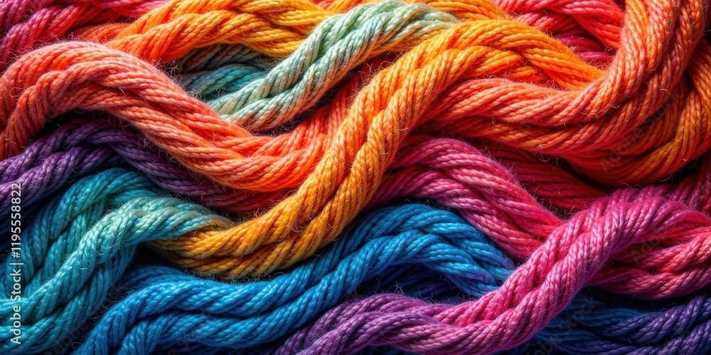 A vibrant tapestry of interwoven colorful threads, showcasing a spectrum of hues in a rich and textured arrangement A vibrant tapestry of interwoven colorful threads, showcasing a spectrum of hues in a rich and textured arrangement