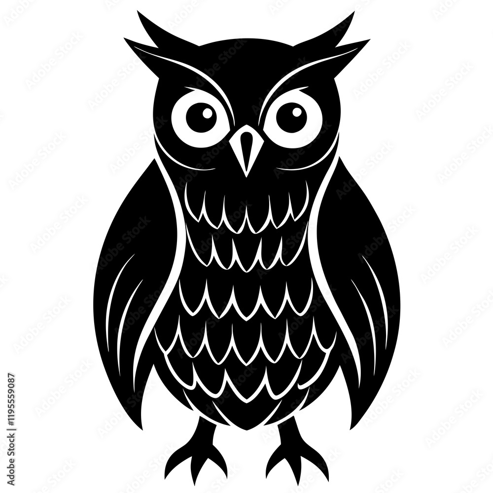 Fototapeta premium Owl silhouette vector illustration