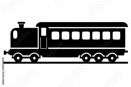 Elegant Train Line Art Vectors