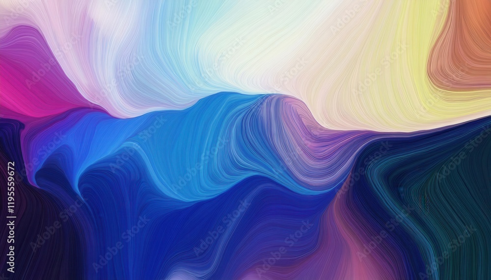 Fototapeta premium flowing abstract wave in vibrant blue and purple gradients with soft brushstroke textures, perfect for modern digital designs