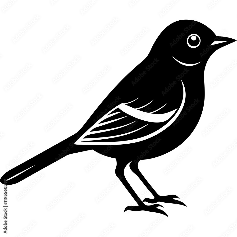 Naklejka premium Warbler silhouette vector illustration