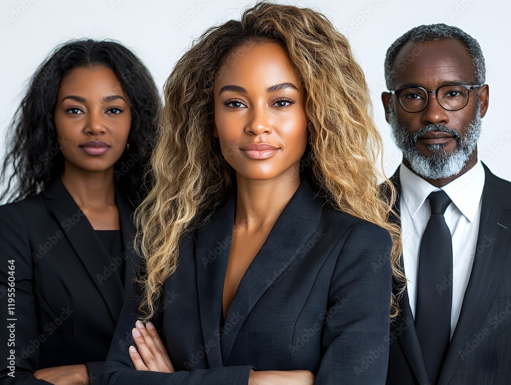 Professional Group Portrait of Diverse Business Team with Confident Expressions in Formal Attire Against Plain Background Professional Group Portrait of Diverse Business Team with Confident Expressions in Formal Attire Against Plain Background