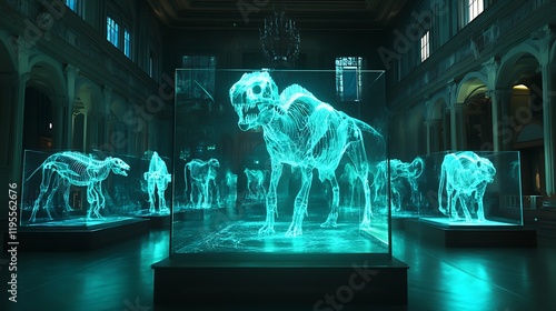  A holographic zoo with glowing, light-based versions of extinct animals 
