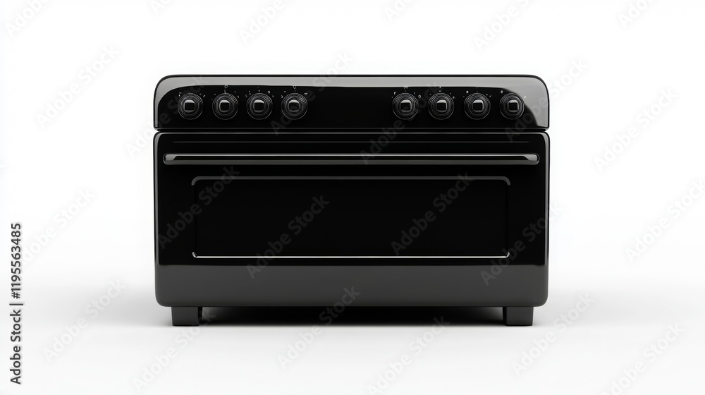 Fototapeta premium Close-up of a black oven – modern design and functionality