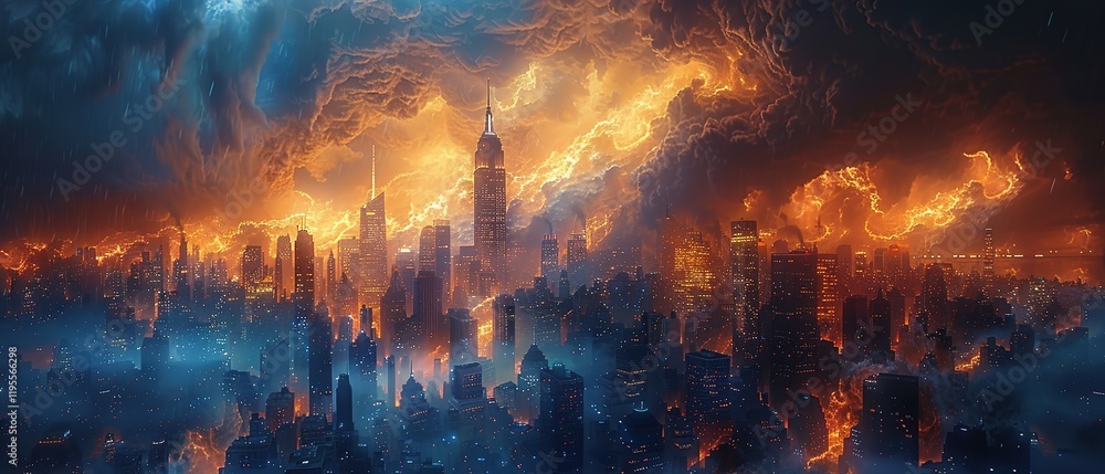 destructive volcano lava coming towards the city destructive volcano lava coming towards the city