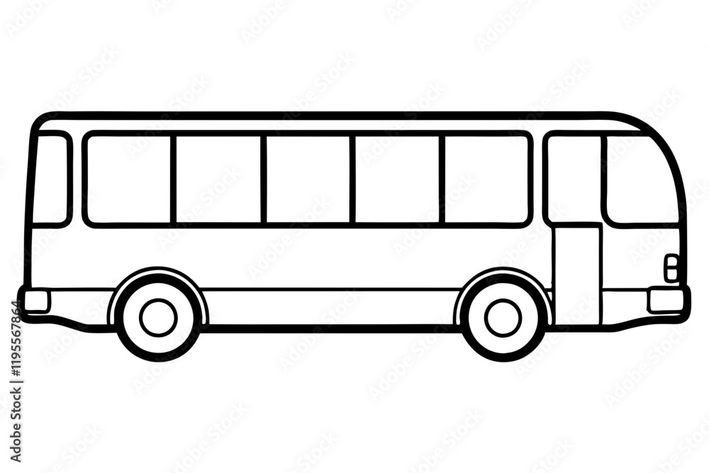 Elegant Bus Vector Sketch Elegant Bus Vector Sketch
