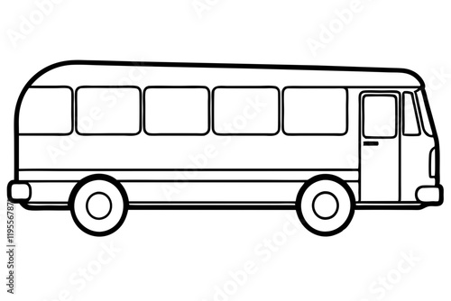 Elegant Bus Vector Sketch