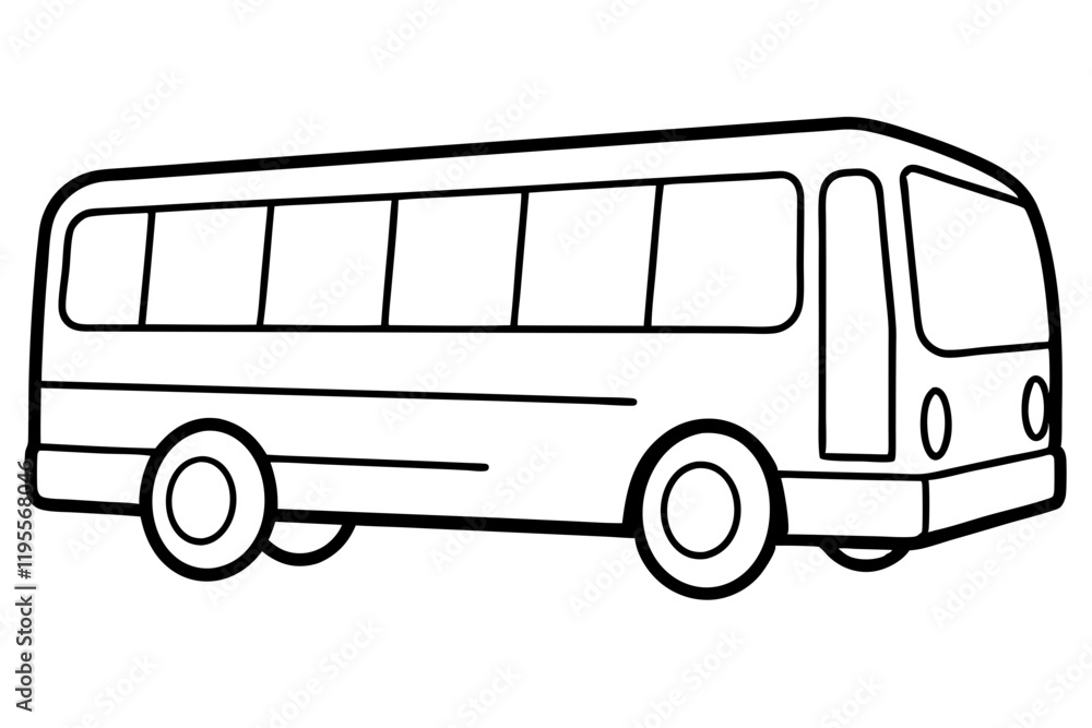 Elegant Bus Vector Sketch Elegant Bus Vector Sketch
