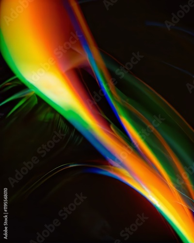 Abstract neon wave on dark background