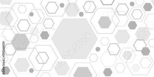 Abstract white and grey hexagon technology geometric pattern concept white background. Use for template, wallpaper, website vector illustration.