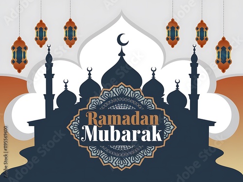 Wallpaper Mural Ramadan Mubarak Mosque Lanterns Festive Celebration Greeting Torontodigital.ca