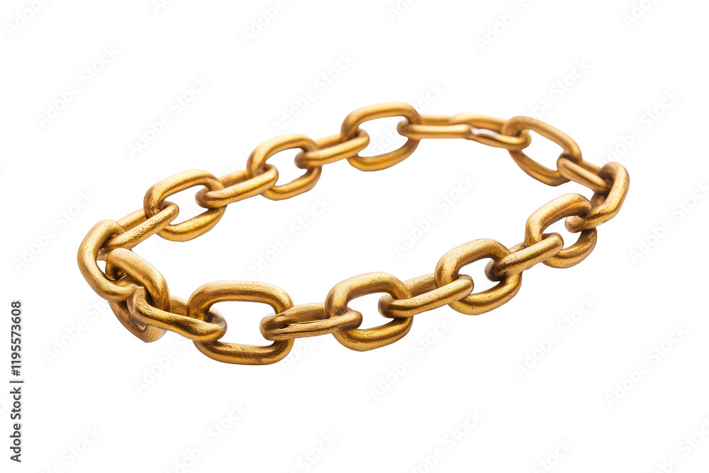 Fototapeta premium shiny golden chain in a circular arrangement isolated png transparent background