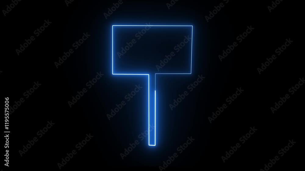 Neon signboard animation. blue Signboard. Blank signpost animation of isolated type. Road guideposts are to control traffic Neon signboard animation. blue Signboard. Blank signpost animation of isolated type. Road guideposts are to control traffic