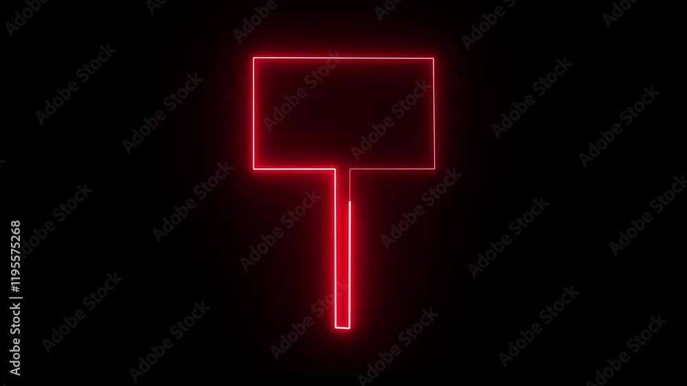 Neon signboard animation. blue Signboard. Blank signpost animation of isolated type. Road guideposts are to control traffic Neon signboard animation. blue Signboard. Blank signpost animation of isolated type. Road guideposts are to control traffic