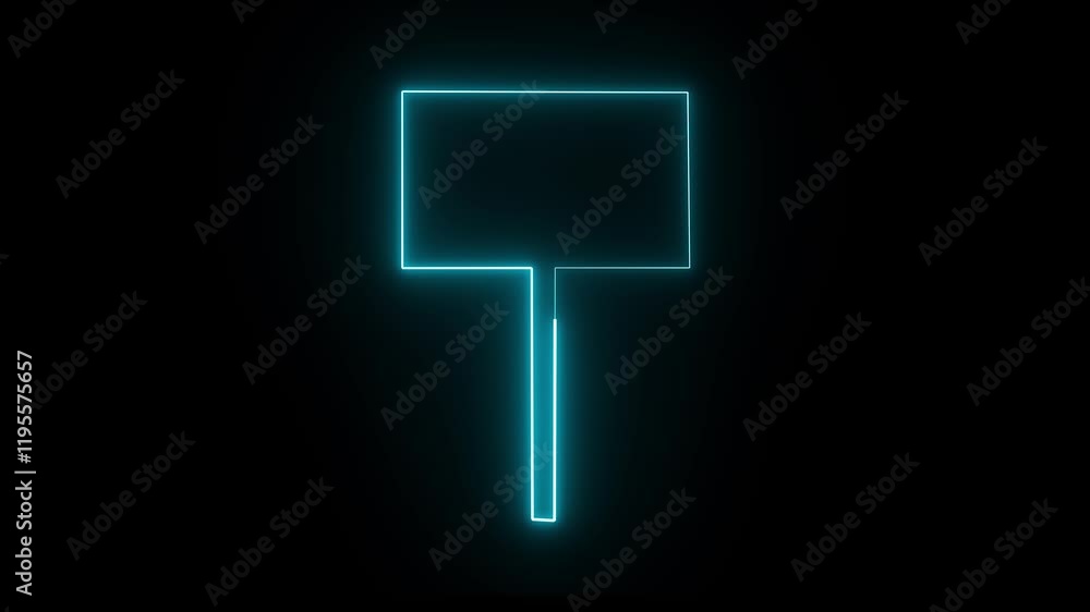 Neon signboard animation. blue Signboard. Blank signpost animation of isolated type. Road guideposts are to control traffic Neon signboard animation. blue Signboard. Blank signpost animation of isolated type. Road guideposts are to control traffic