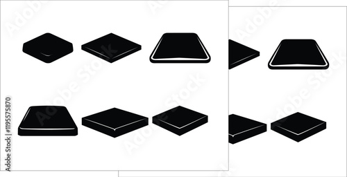 Baseball Bases Silhouette Icons - Minimal Sports Vector