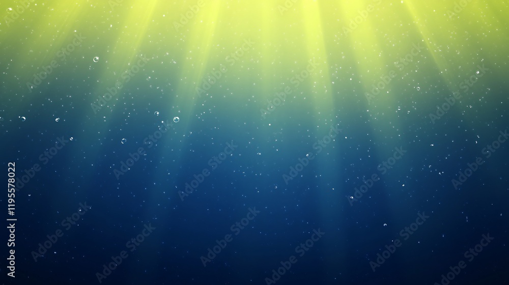 Underwater Scene Sunlight Rays Bubbles Deep Ocean Background