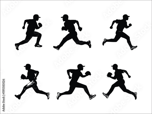 Baseball Runner Silhouette | Athlete in Action Artwork