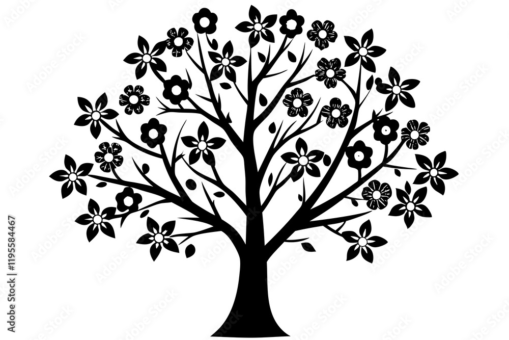 Easter Spring Blossom Tree Vector Clipart Illustration Easter Spring Blossom Tree Vector Clipart Illustration